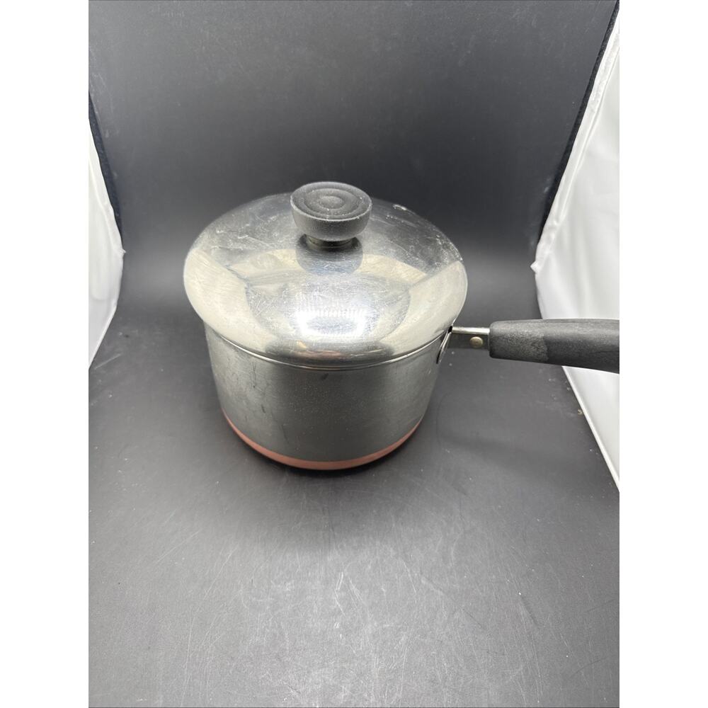 REVERE WARE 1801 2 Qt Copper Bottom Sauce Pan Pot With Lid Clinton, IL - Picture 2 of 6